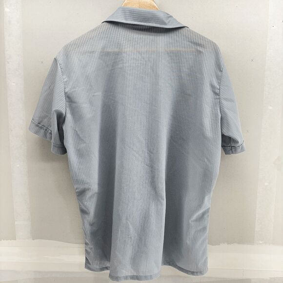 Vintage Pauly & Forbes Semi-Sheer Short Sleeve Button Up Shirt Men's L Gray - Picture 3 of 5